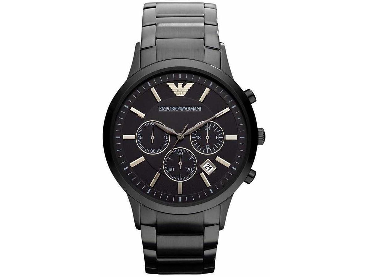 Emporio Armani Watches  Gents Black Stainless Steel Watch -AR2453