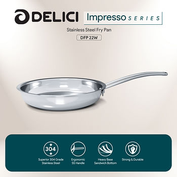 DELICI DFP 22W Stainless Steel Cookware Fry Pan