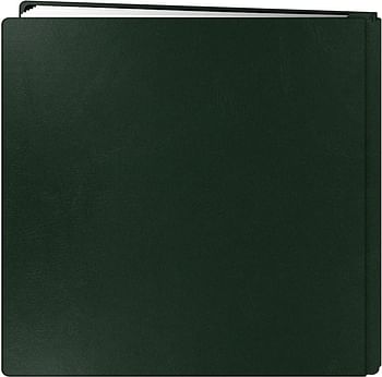 Pioneer 12 Inch by 12 Inch Postbound Leather Family Treasures Memory Book, Hunter Green