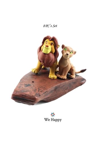 Jungle Lion R1 Action Figures Cake Topper Toys Collection – 8 Pcs Set – Different Sizes with Boxes