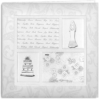Pioneer 12 Inch by 12 Inch Postbound 4-Frame Fabric Cover Memory Book, White