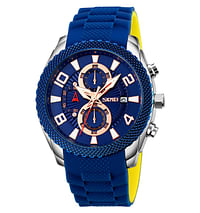 SKMEI 9269 Jam Tangan Chain Quartz Watches for Men 3ATM Waterproof Multifunction Wrist Watch S/Blue