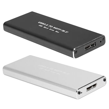 M.2 NGFF to USB3.0 SSD Adapter External Hard Disk Case Black / Silver