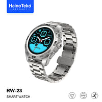 Haino Teko Germany RW23 Smart Watch Stainless Steel Bluetooth Call Music Sports Health Heart Monitoring for Android and IOS, Silver