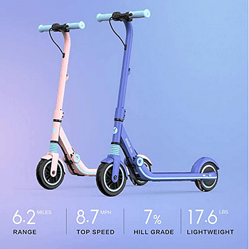Segway Ninebot eKickScooter ZING E8 Kids Electric Kick Scooter for Boys and Girls, Lightweight and Foldable, New Cruise Mode,pink