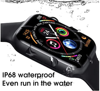w26 plus smart watch w26 smart watch w26 smart watch series 6 W26 44mm Watch 6 Smart Watch ECG Heart Rate Monitor Temperature Waterproof IP68 PK IWO 11 IWO 8 IWO 13(white,pink,black) (black)