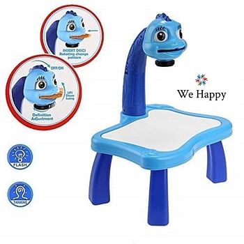 Kids Educational and Skills Developer Painting Projector Table Toy With Light and Music For Boys - Blue