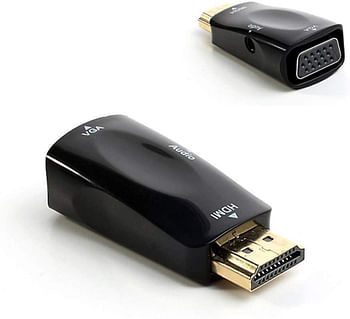 Black HDMI Male to VGA Female Video Adapter Converter with Audio Output Audio Cable