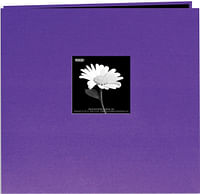 Pioneer 8 Inch by 8 Inch Postbound Fabric Frame Cover Memory Book, Grape Purple