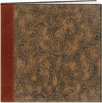 Pioneer MB-10NTBRN 12 Inch by 12 Inch Postbound Embossed Sewn Leatherette Cover Memory Book, Brown