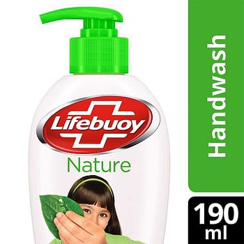 Lifebuoy Nature Germ Protection Handwash 190 ml With Refill Pouch 185 ml Free
