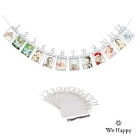 First Birthday Photo Frame Banner for kids -Silver -NL