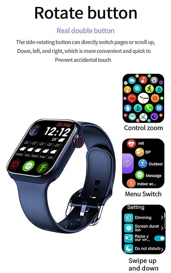 Smárt Watches - Original M26 Plus Smárt Watch 1.77inch Bluetooth Call Wireless Chárging Dial IP67 Waterproof Music Smártwatch Series 6 (BLUE)