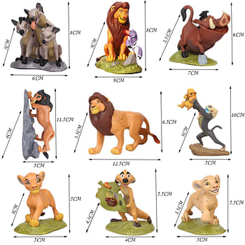 Jungle Lion R2 Action Figures Cake Topper Toys Collection – 9 Pcs Set – Different Sizes