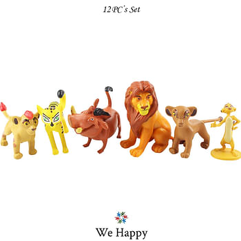 Jungle Lion R3 Action Figures Cake Topper Toys Collection – 12 Pcs Set – Different Sizes