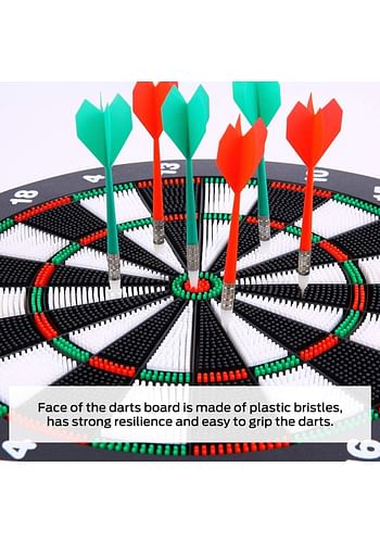 Archery Dart Board Safety Rubber Game Set with 6 Soft Tip Arrow and Support Frame