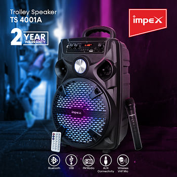 Impex TS 4001A 8 Inch 2400 mAh Trolley Speaker