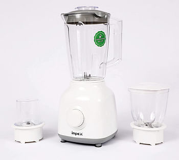 Impex 350W 1.6 Litre 1600ml Blender Mixer Grinder with Mincer Mills Pulse rotation 2 Speed Control and Overheat Protection.