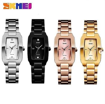 SKMEI 1400 Women's Luxury Quartz Simple Waterproof Stainless Steel Watch  Silver