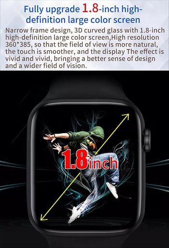 HW22 Plus Max Smartwatch 2022 1.8 Inch Screen  HW Series 7 Bluetooth Calls, Music, Sports Activity for Android & IOS - Black