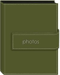 Pioneer Photo Albums 208 Pocket Sewn Leatherette Cover Album with Embroidery Trim Strap Closure for 4 by 6-Inch Prints, Sage