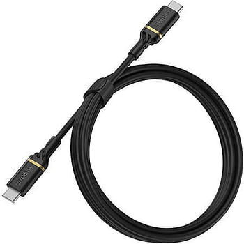 OtterBox USB-C to USB-C PD Cable 1 Meter - Durable, Tangle-Free, High Speed Charging & Sync Cable 3 Amp, for MacBook, iPad Pro, Samsung, Nintendo Wii & other USB-C enabled devices - Black