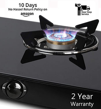 Impex  2 Stainless Steel Burner LP Gas Stove 6mm Thick Toughened Glass Auto Ignition Switch