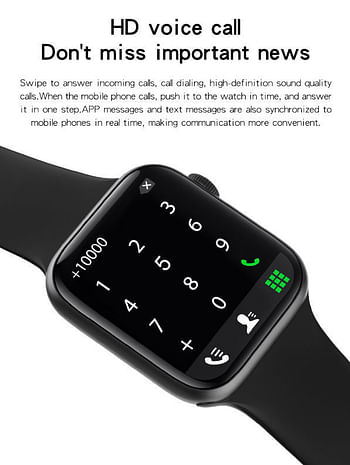 HW33 smart watch series 6 smartwatches Full Screen Bluetooth Call Sport Monitor - Black