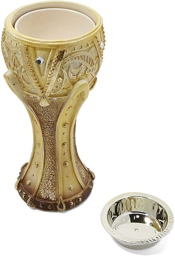 Opalina Decorative Incense Holder, Beige/Gold, 18 x 9 cm, 621Ma
