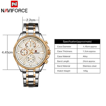 NAVIFORCE NF9089 Classic Casual Business Male Watches Stainless Steel Waterproof Wristwatch Quartz Date Display Clock Relogio Masculino BB