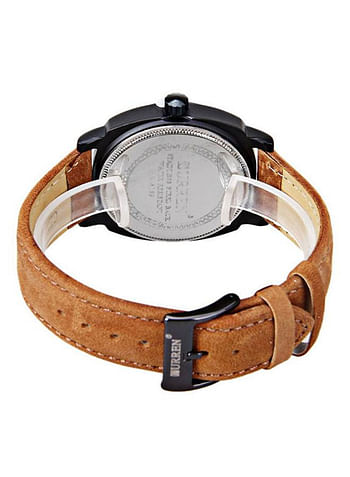 Curren 8139 Analog Leather Strap Wrist Watch