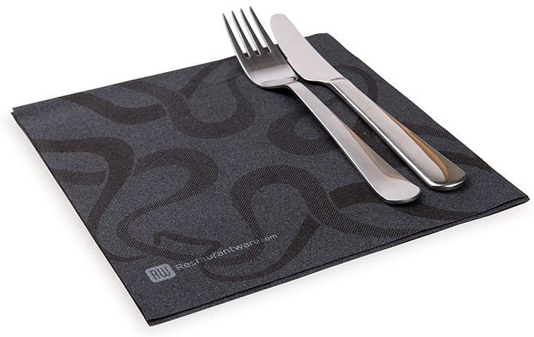 Paper Napkins, Dinner Napkins - Vintage Black - Soft & Durable - 16