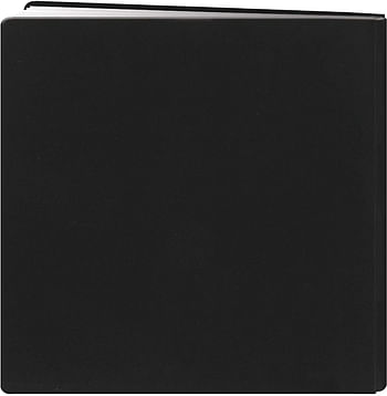 Pioneer 12 Inch by 12 Inch Snapload Fabric Cover with Ribbon Trim Memory Book, Black