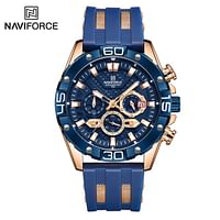 NAVIFORCE NEW NF8019T Waterproof Silicone Strap Watch Men's Sport Multifunction Quartz Analog Fashion Watch -  RG/BE/BE
