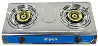 Impex Stainless Steel Gas Stove with Auto Ignition Spill Tray Blue Flame