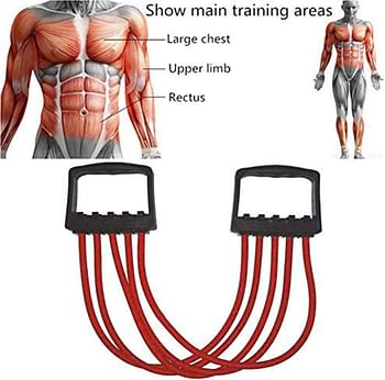 Fitness chest expander Chest Expander Chest Exerciser For Men - 5-Pipe Rubber Chest Expander
