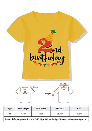 Its My 2nd Birthday Party Boys and Girls Costume Tshirt Memorable Gift Idea Amazing Photoshoot Prop  - Yellow