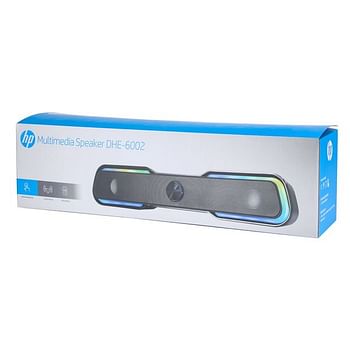 HP DHE-6002 Wired Multimedia Speaker - RGB Gaming Mini Stereo Surround Sound Backlight