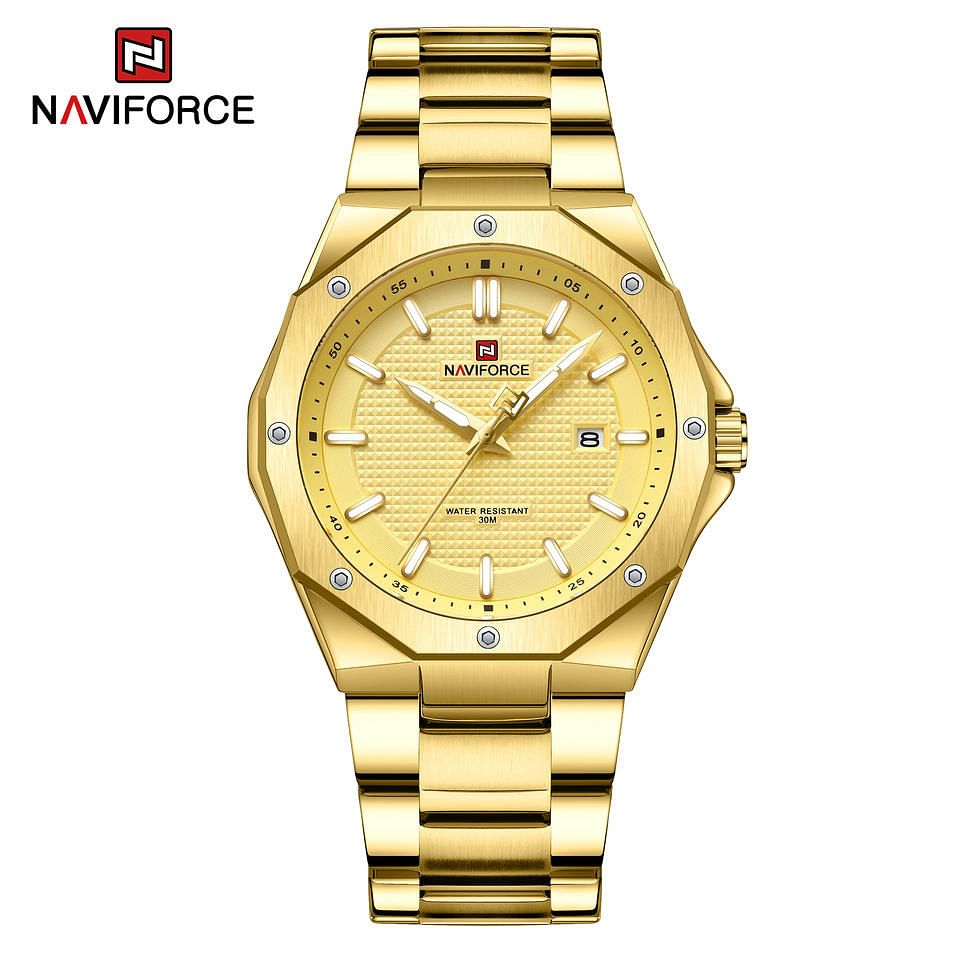 Naviforce NF9200 Men s Top Brand Luxury Sport Military Multi Function Waterproof Quartz Stainless Steel Wrist Watch Gold