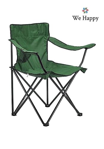 Folding Outdoor Beach Camping Chair with Cup Holder | Green
