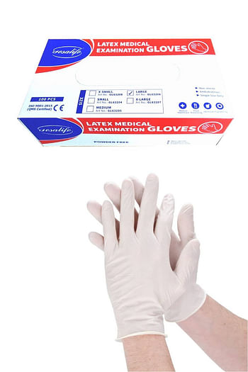 Powder Free Latex Disposable Gloves 100 Pcs