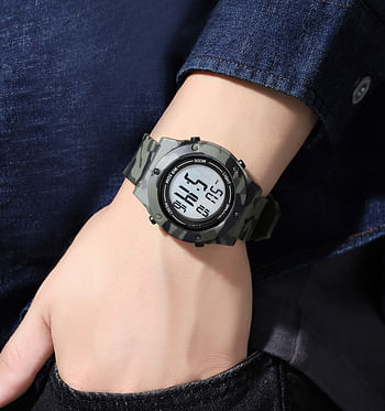 SKMEI 1772 Military Camouflage Sport Watches Men Calendar Alarm Clock Chrono 5Bar Waterproof Digital Watch Male - Black