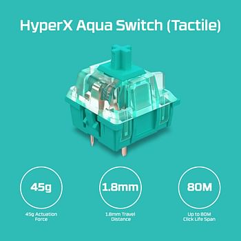 Hyperx Alloy Origins Core - Tenkeyless Mechanical Gaming Keyboard, Software Controlled Light & Macro Customization, Compact Form Factor, RGB Led Backlit, Tactile Hyperx Aqua Switch