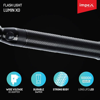 Impex 5W Cree LED 300mAh Rechargeable LED Handheld Flashlight with Sharp & Long Range Beam, Machined Aircraft Aluminium Body