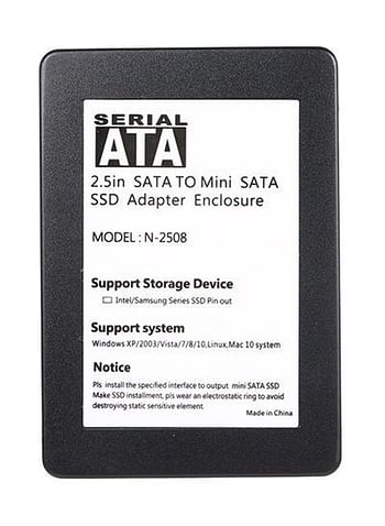 SATA To M.2 NGFF SSD Adapter Enclosure 2.5" Slim 10 x 7 x 0.7centimeter Black / White