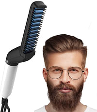 Beard Straightener Brush, Quick Beard Straightening Comb for Man, Electric Hair Straightening Comb Styling Comb Hair Straightener Heat Brush Magic Massage Comb Electric Hair Tool for Men
