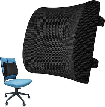 Lumbar Support Pillow-Ergonomic Memory Foam for Back Support and Pain Relief