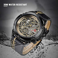 Military Watch Men Sport Watches Waterproof Analog Quartz Leather Date Calendar Clock Casual Wristwatch