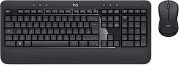 Logitech 920-008693 MK540 Wireless Keyboard and Mouse Combo for Windows, 2.4 GHz Wireless with Unifying USB-Receiver, Wireless Mouse, Multimedia Hot Keys, 3-Year Battery Life, PC/Laptop, Arabic Layout