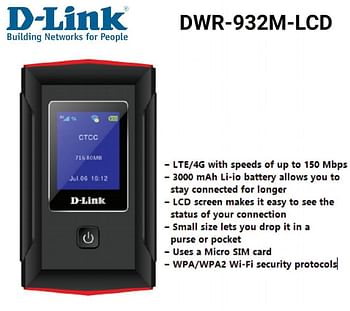 D-Link 4G/LTE Mobile Router DWR-932M for indoor / outdoor
